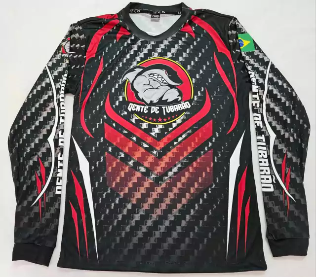 CAMISA NÁUTICA DENTE DE TUBARÃO PROTEÇÃO UV TAMANHO "P"